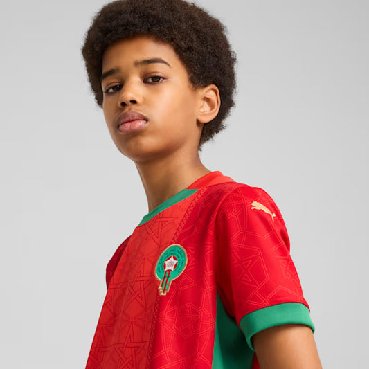 القميص المغربي الأحمر 2025 للأطفال والمراهقين